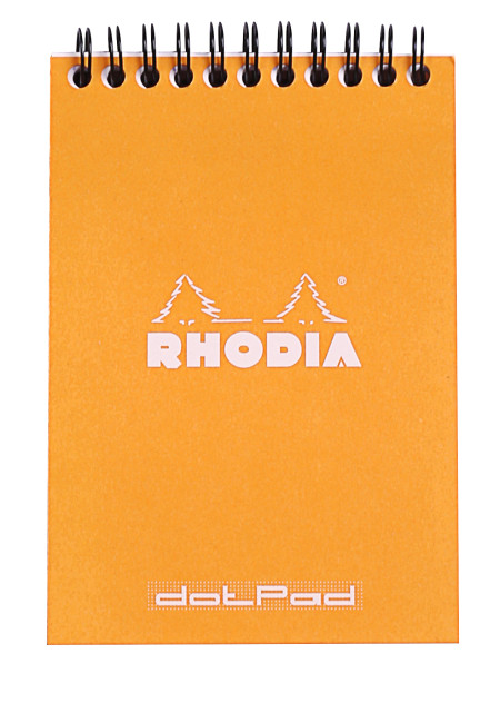 Rhodia Classic Wirebound Notepad - Medium - Orange - Dotted